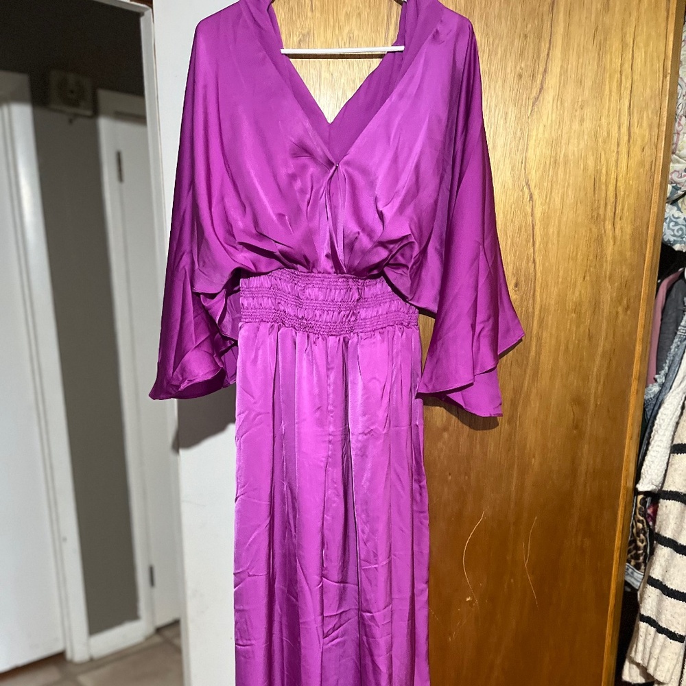 Purple silk jumpsuit